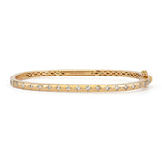 Sparkling Sea Ruby and Diamond Rectangular Bangle