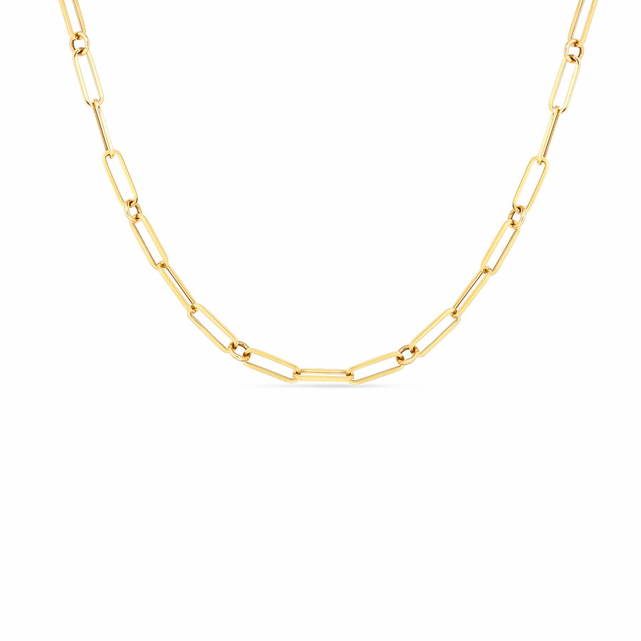 18k Fine Paperclip Link 19-Inch Chain