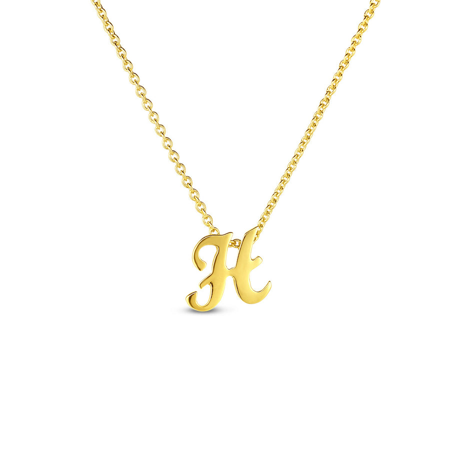 Small Script Initial H Pendant On Chain