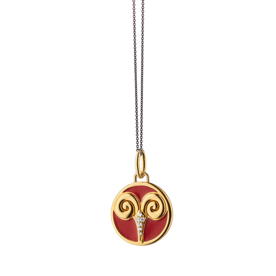 Mini Aries Enamel Vermeil Charm