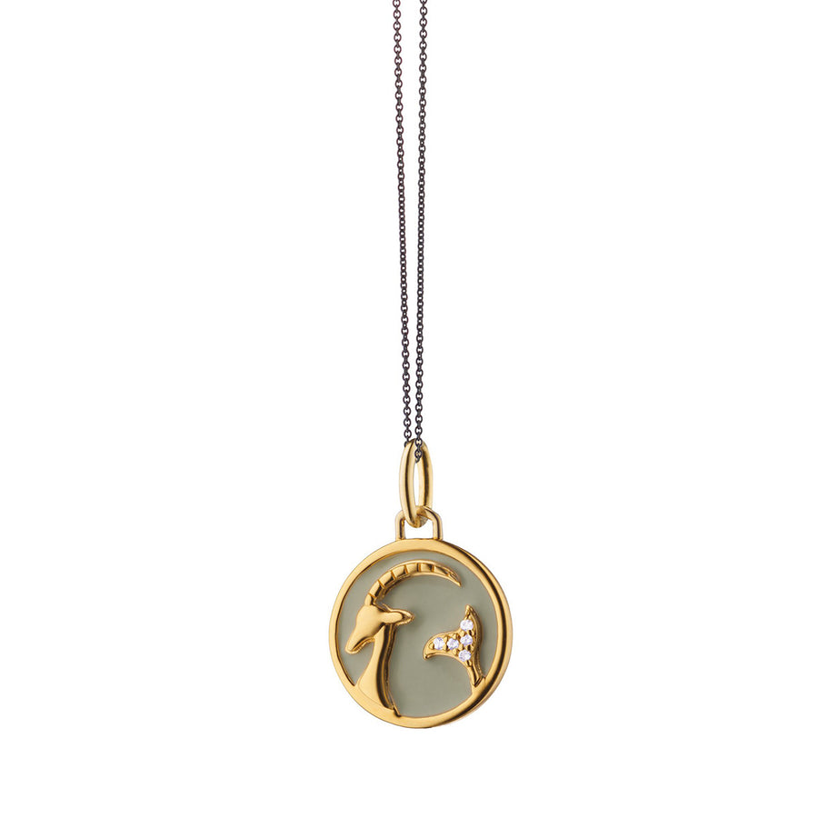 Mini Capricorn Enamel Vermeil Charm