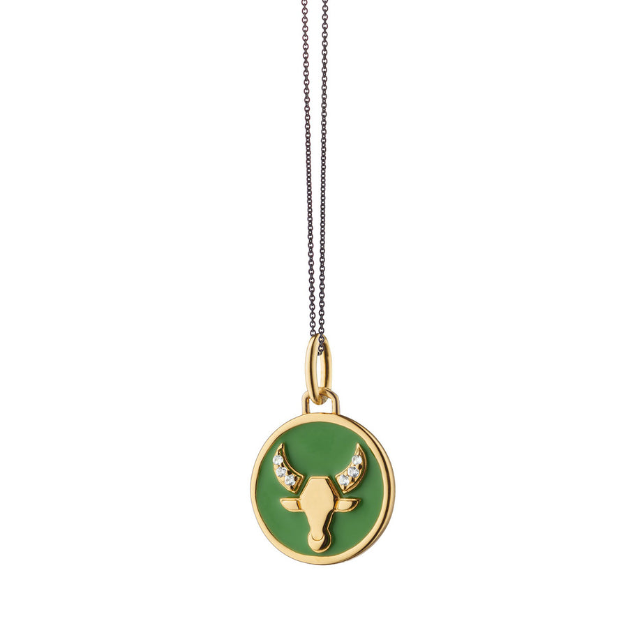 Mini Taurus Enamel Vermeil Charm