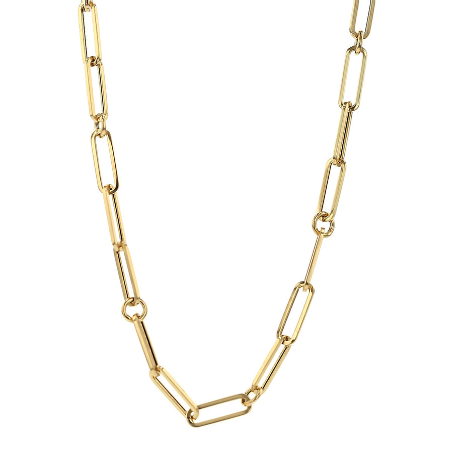 18K Fine Paperclip Link 17-Inch Chain