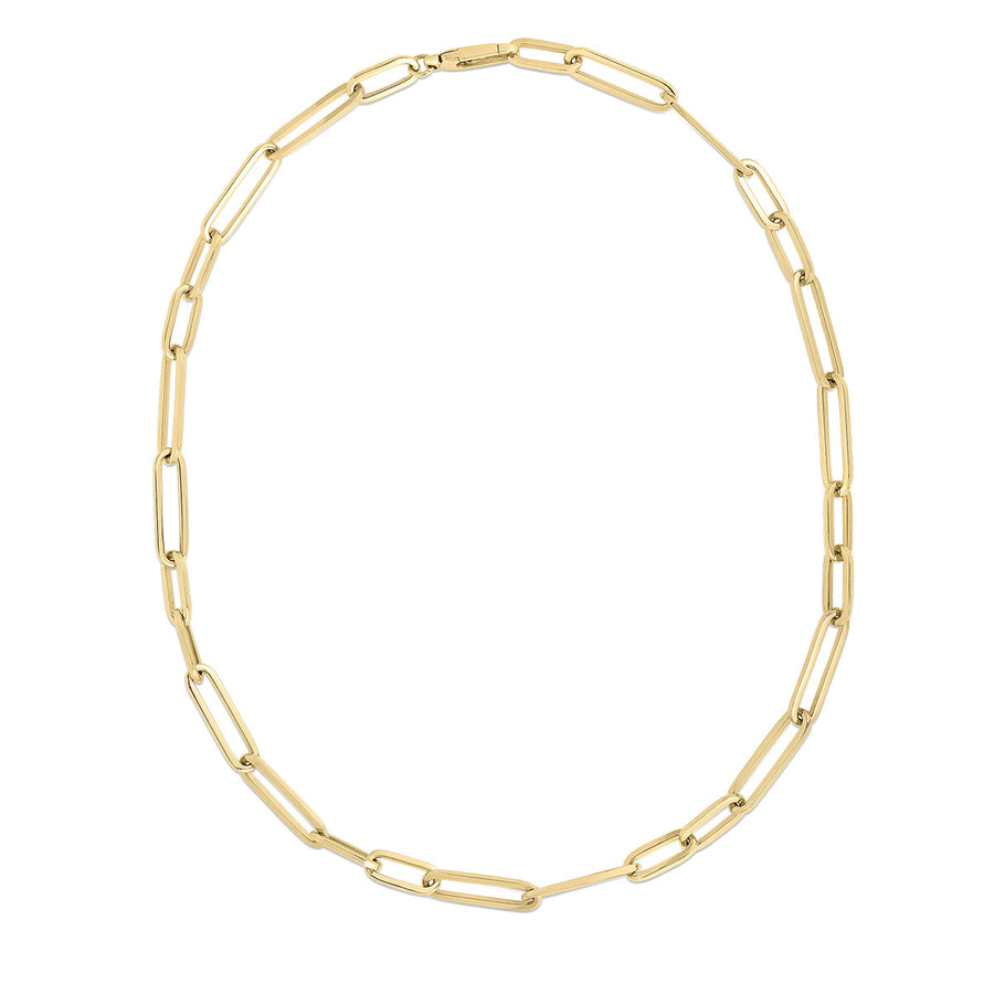 18K Gold Alternating Chain Necklace
