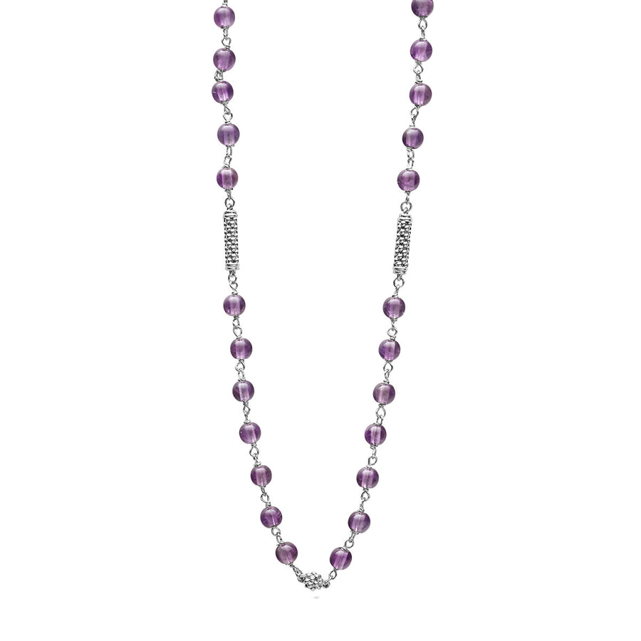 Amethyst Pigtail Link Necklace with Stations