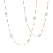 Siviglia Collection 18K Yellow Gold and Aquamarine Necklace