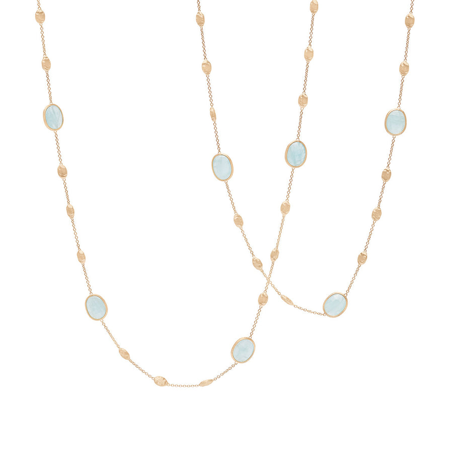 Siviglia Collection 18K Yellow Gold and Aquamarine Necklace