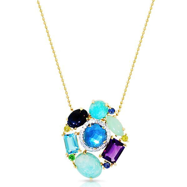 Multi Gemstone Pendant Necklace