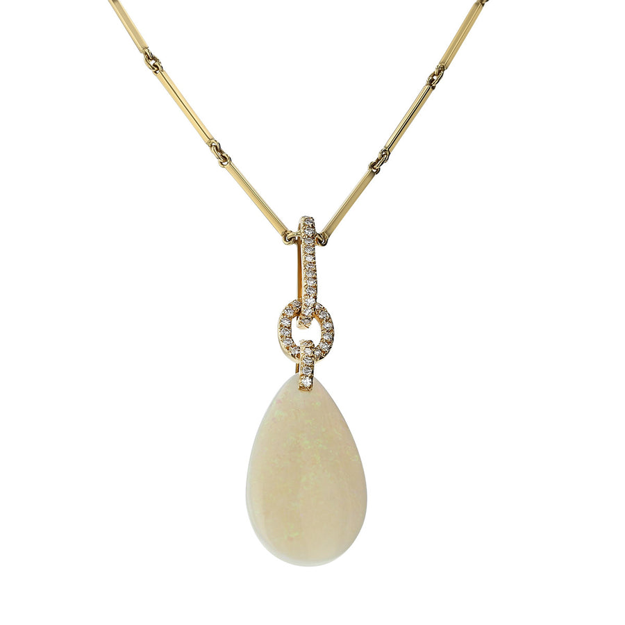 Opal and Diamond Pendant Necklace