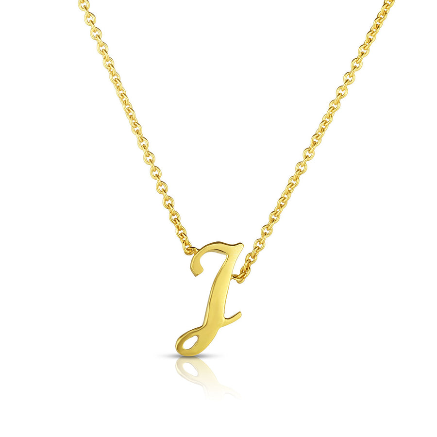 Small Script Initial J Pendant on Chain