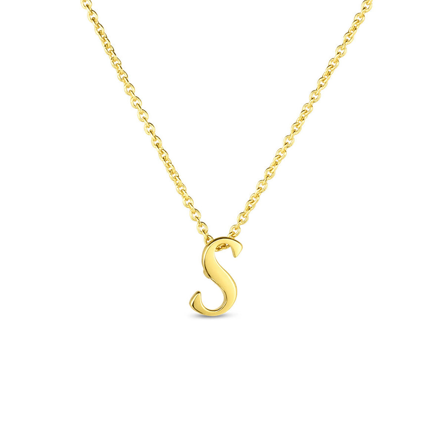 Small Script Initial S Pendant On Chain