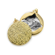 18K Gold Vine Half-Locket Charm