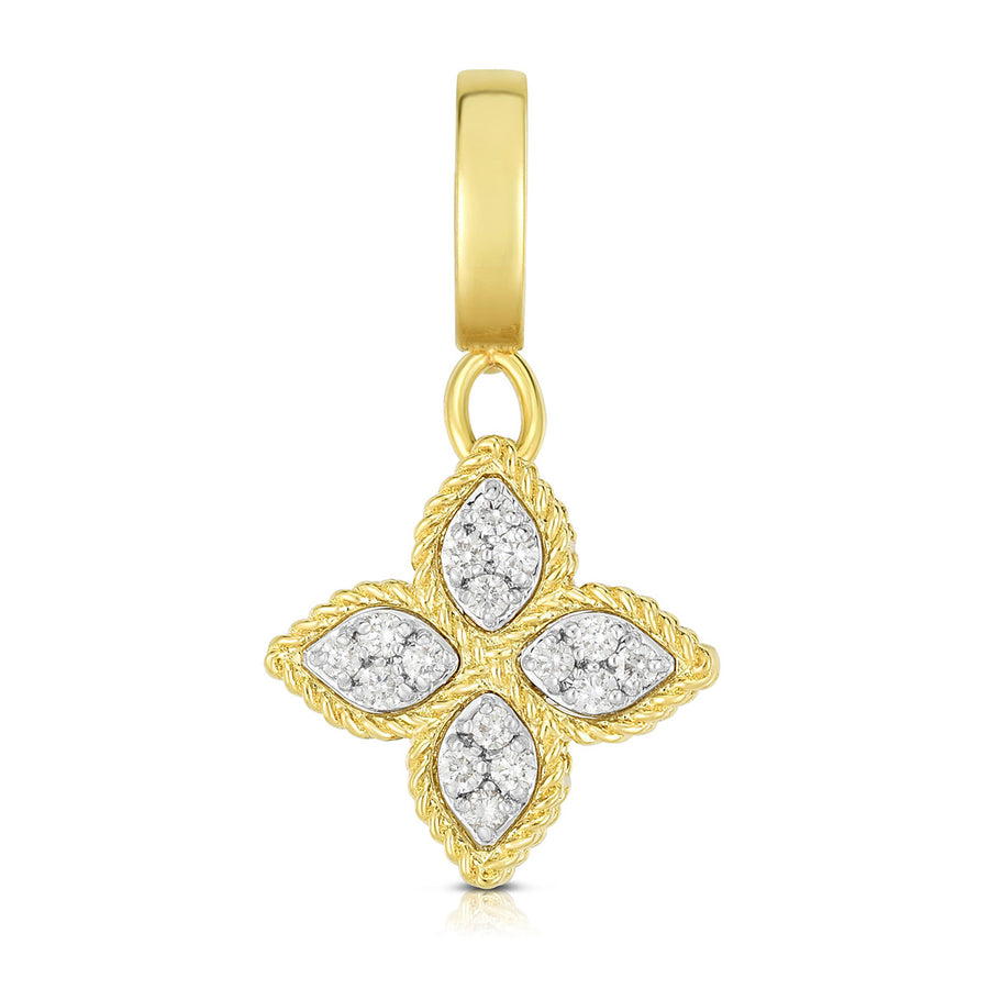 18K Gold and Diamond Princess Flower Charm