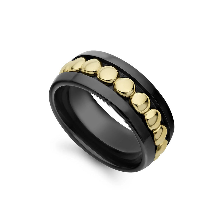 Gold and Black Ceramic Ring