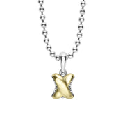 Two-Tone X Pendant Necklace