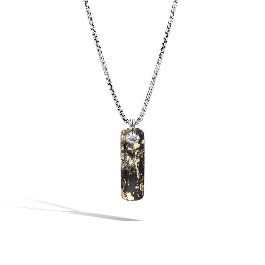 Classic Chain Silver Pendant Necklace with Apache Gold