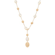 18K Yellow Gold Mother of Pearl Lariat Necklace