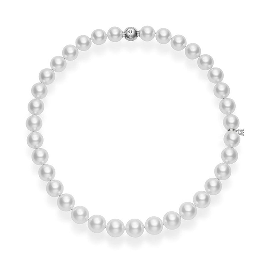 Cultured Pearl Necklace 16 Inch in White Gold