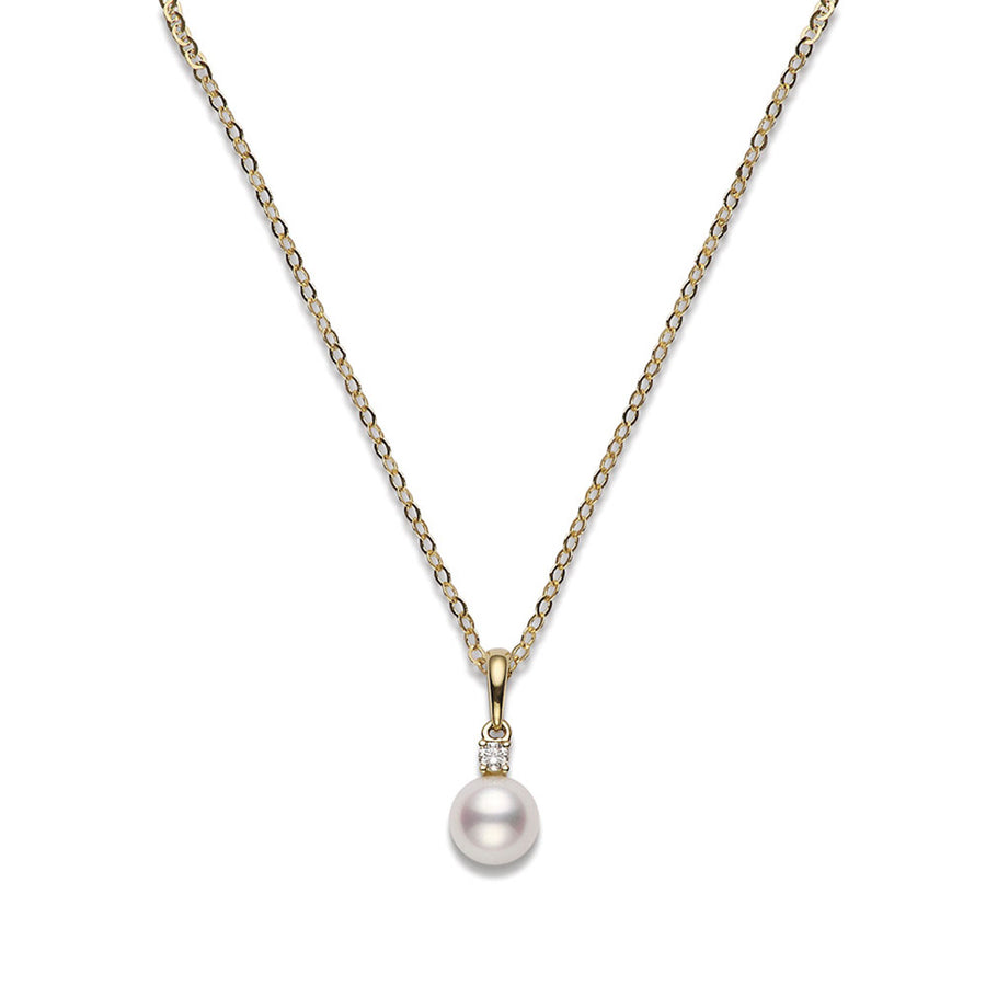 Akoya Cultured Pearl and Diamond Pendant