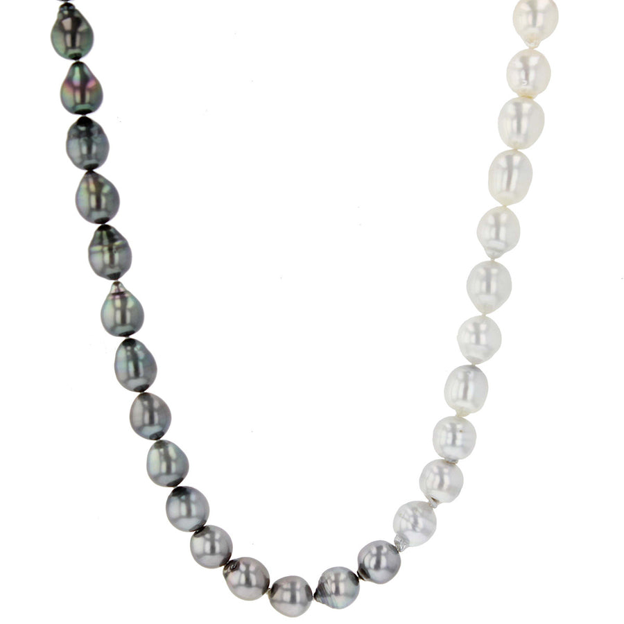 Graduated White to Tahitian Ombre Pearl Strand