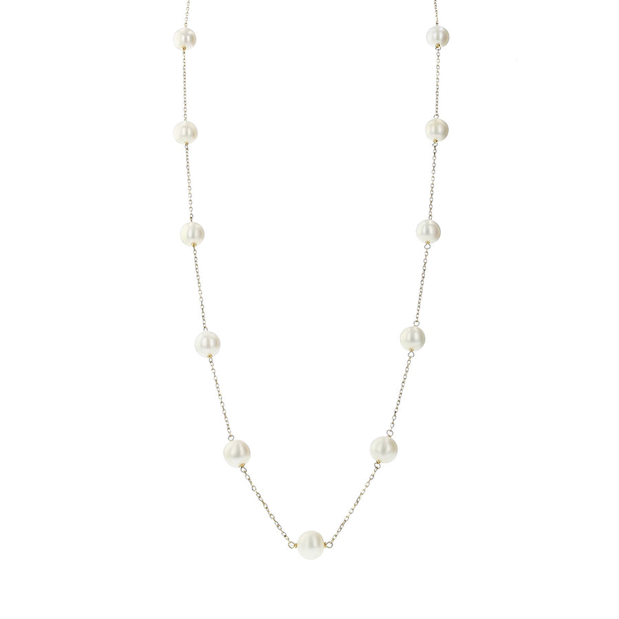 Freshwater Pearl Tin-Cup Necklace