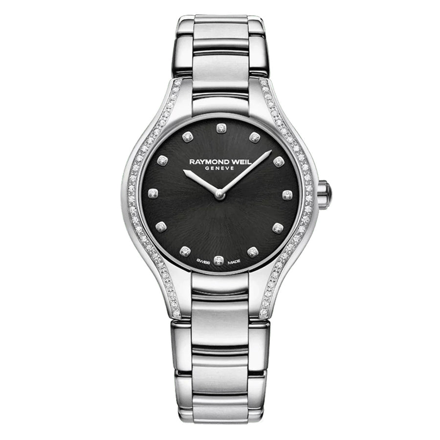 Noemia Ladies 64 Diamond Black Quartz Watch