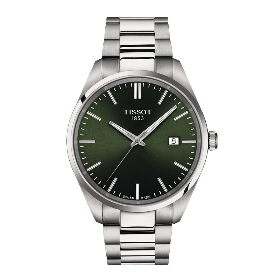 40mm PR 100 Watch with Green Dial in Stainless Steel, Bracelet