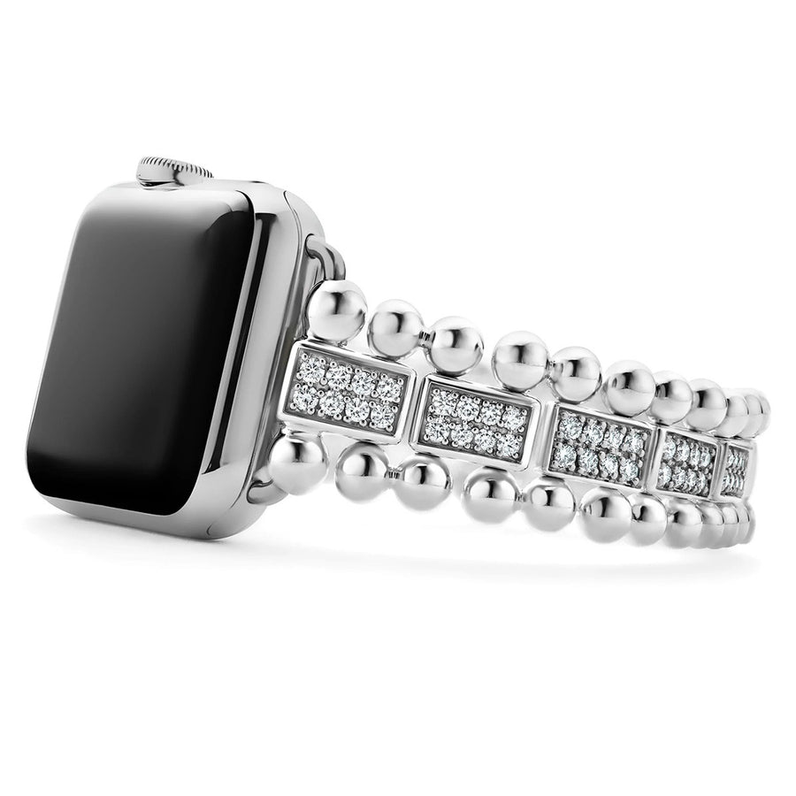 Sterling Silver Full Diamond Watch Bracelet-38-45mm