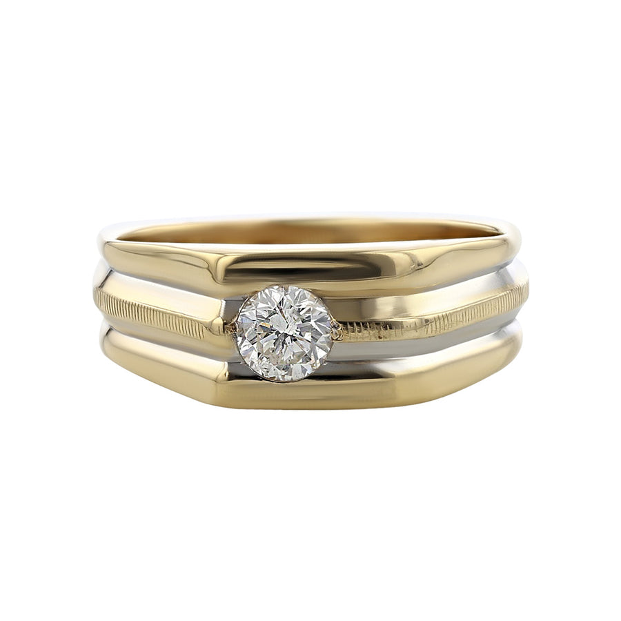 Two-Tone 14K Gold Diamond Gentleman\'s Ring | Sylvan\'s Jewelers