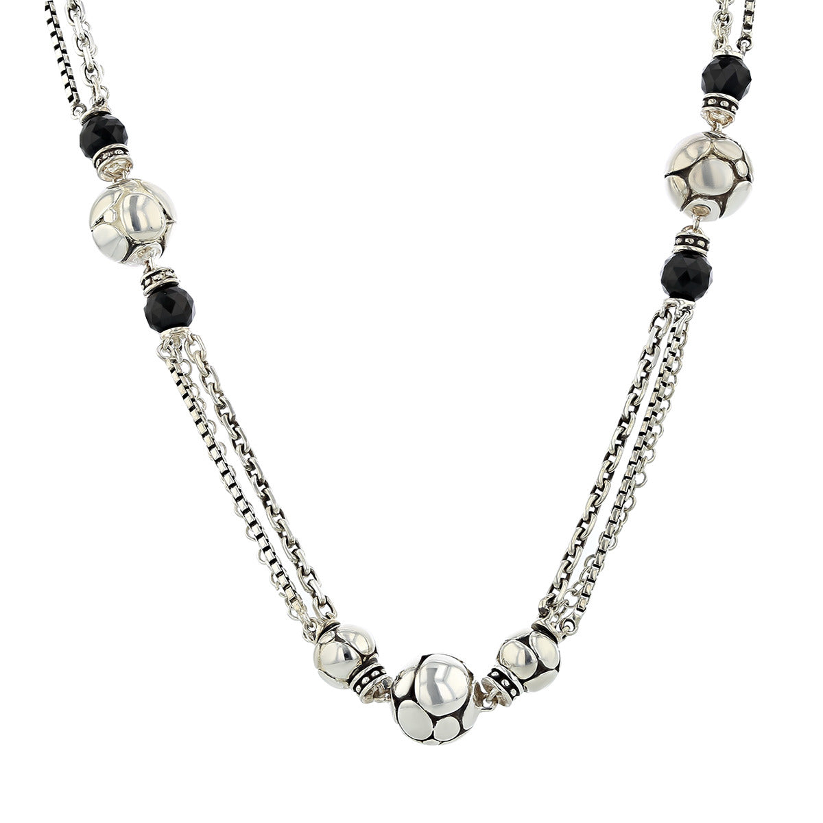 200 Carats Black Carbonado Diamond Bead Necklace