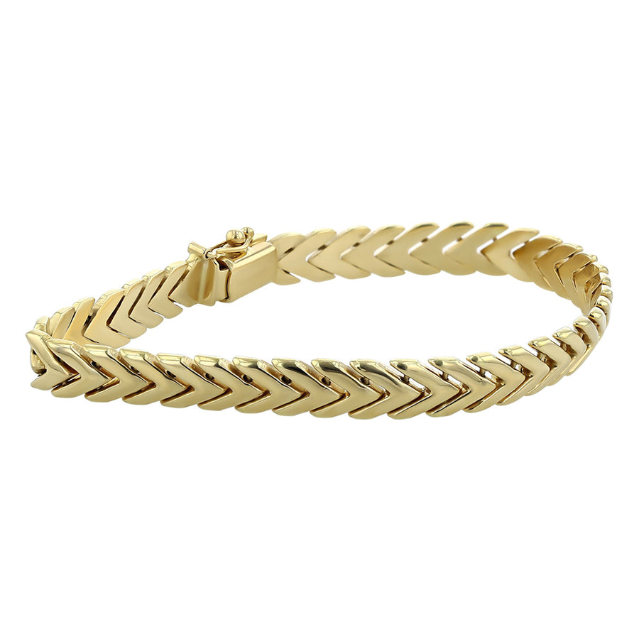 18K Yellow Gold V Links 7.5-Inch Bracelet