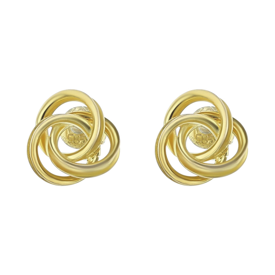 18K Yellow Gold 10mm Open Knot Stud Earrings