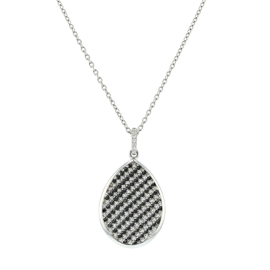 Miiori Black and White Diamond Pendant Necklace