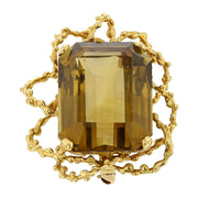 Mid-Century 14K Yellow Gold Citrine Pendant