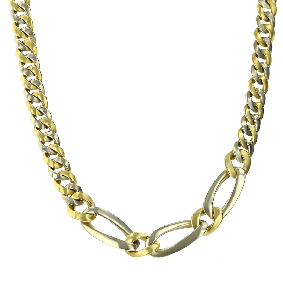 16-Inch 18K Two-Tone Gold Curb Link Necklace