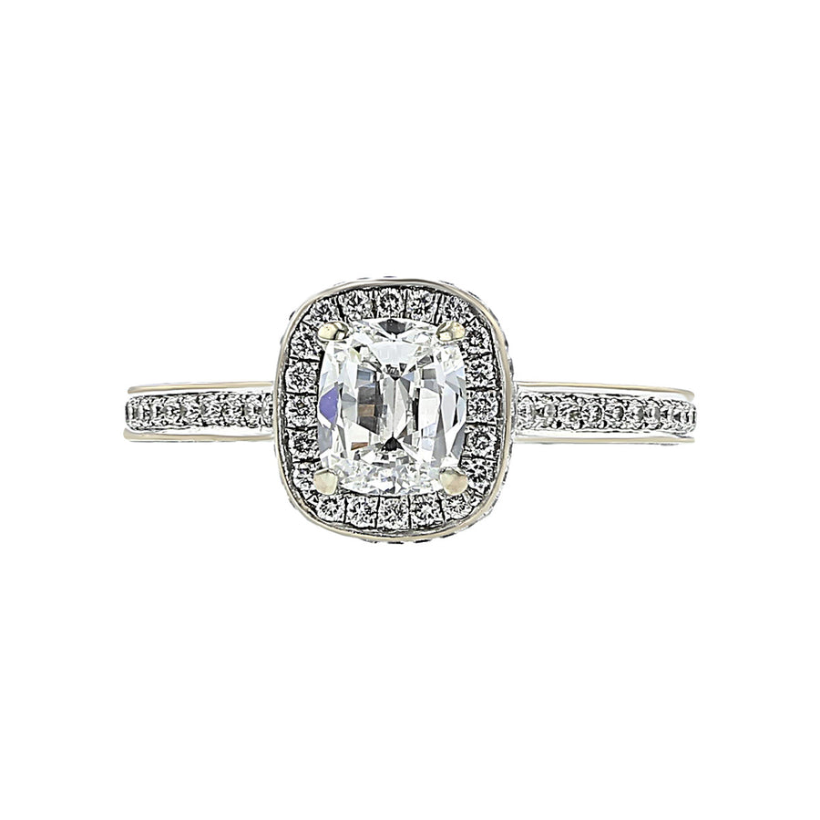 18K White Gold Brilliant Diamond Engagement Ring