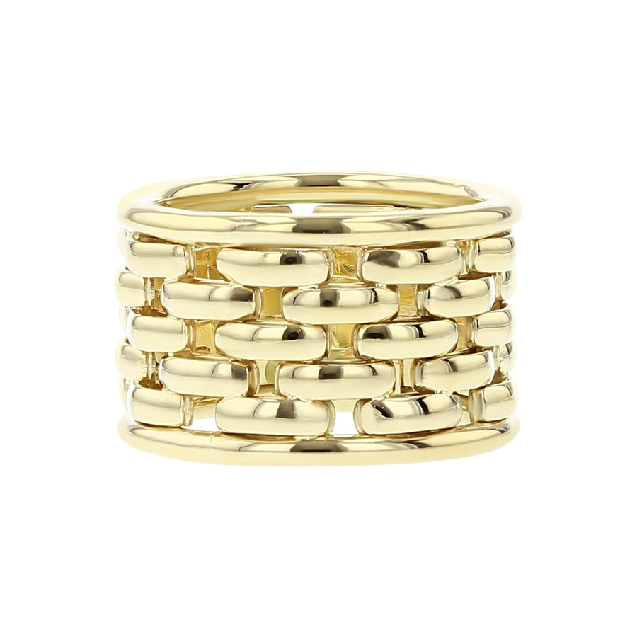 14K Yellow Gold Panther Link Band Ring | Sylvan\'s Jewelers