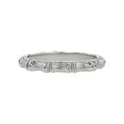 Hidalgo 18K White Gold Bamboo Stackable Band