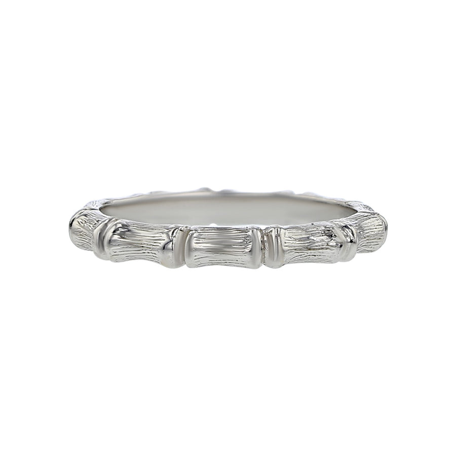 Hidalgo 18K White Gold Bamboo Stackable Band