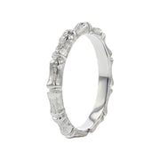 Hidalgo 18K White Gold Bamboo Stackable Band
