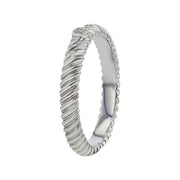 Hidalgo 18K White Gold Stackable Band with Diamond