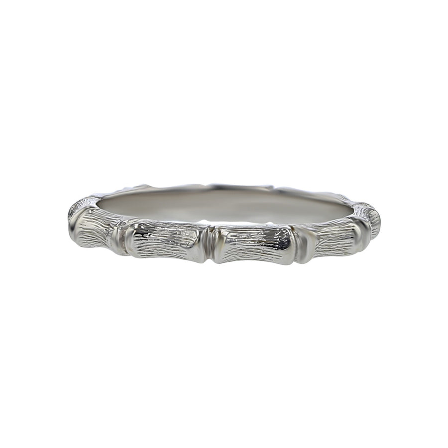 Hidalgo 18K White Gold Bamboo Stackable Band