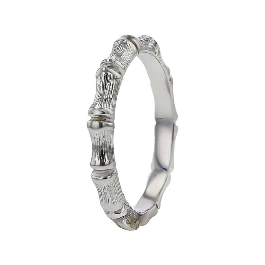 Hidalgo 18K White Gold Bamboo Stackable Band