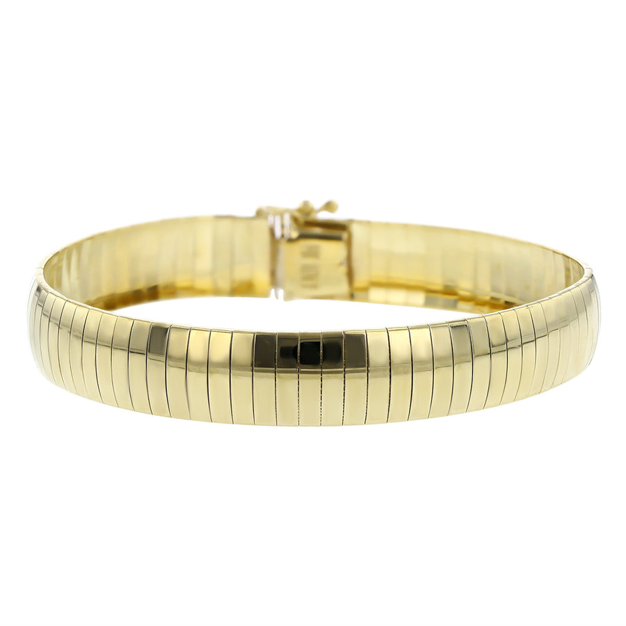 7-Inch Flexible 14K Yellow Gold Omega Bracelet