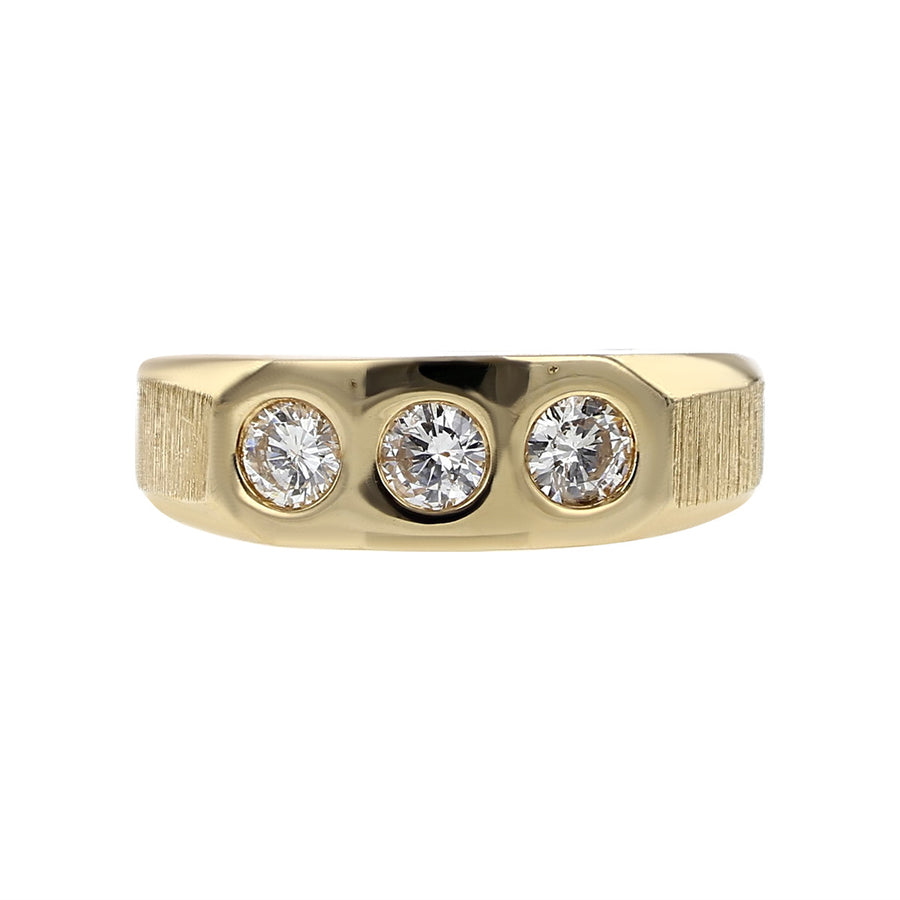 Mid-Century 14K Yellow Gold Diamond Band Ring