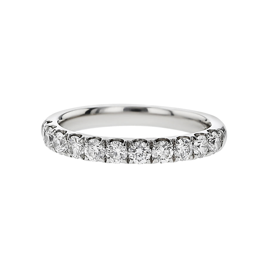 18K White Gold Partway Diamond Wedding Band