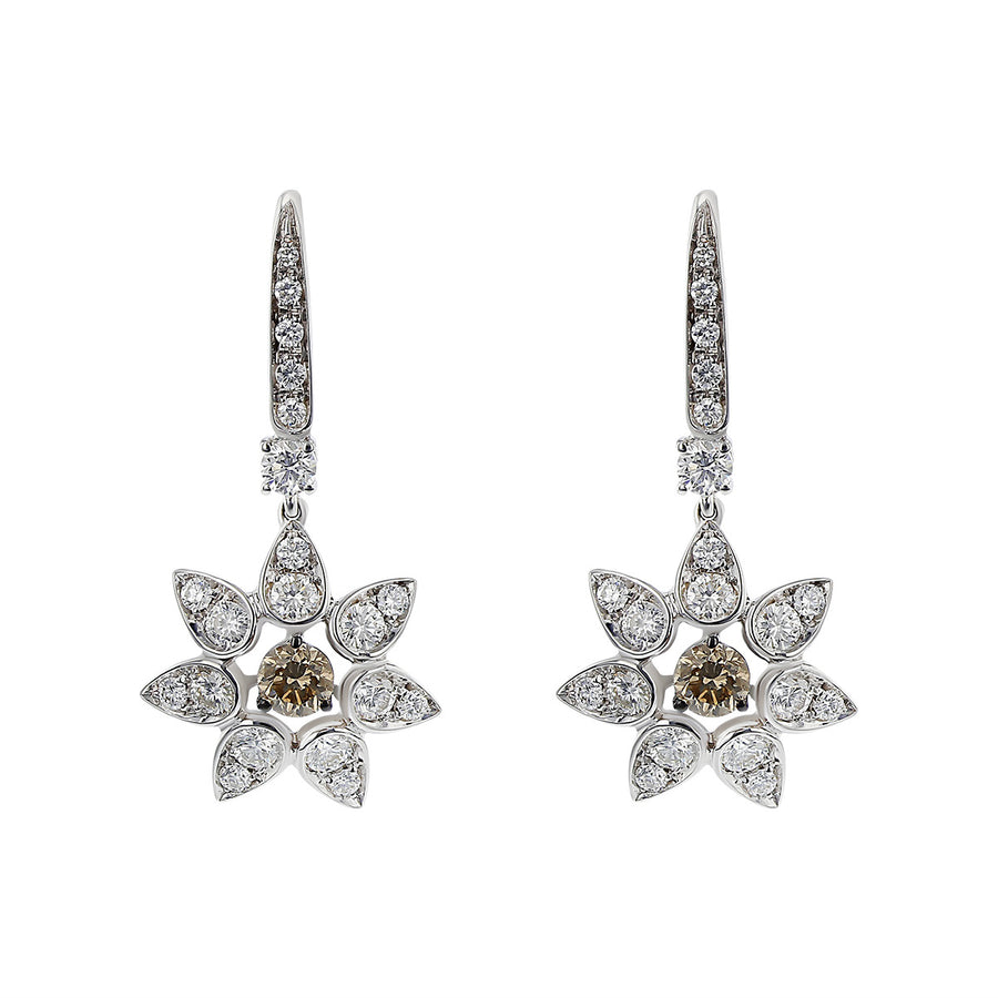 RCM Gioielli Brown and White Diamond Earrings