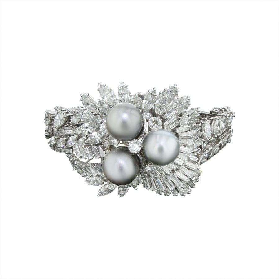 Seaman Schepps Pearl and Diamond Bracelet
