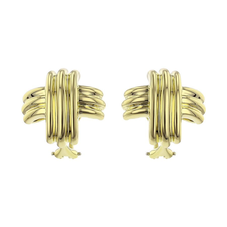 Tiffany 18K Yellow Gold X Clip-on Earrings