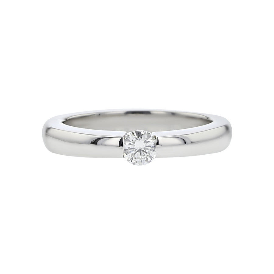 14K White Gold Brilliant Diamond Solitaire Ring